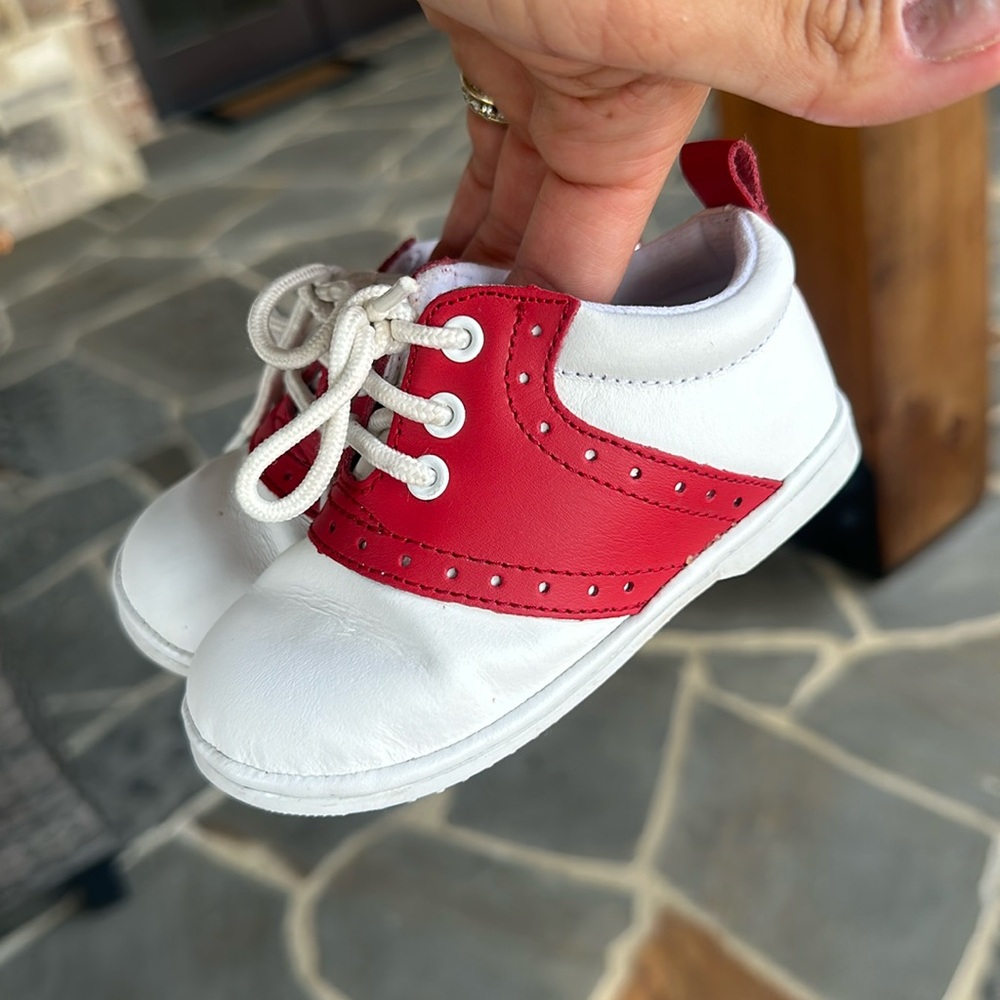 L' Amour Angel Red Saddle Oxfords